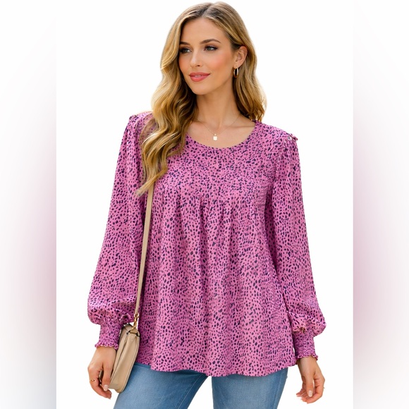 BloomChic Tops - Bloom Chic Mauve Animal Print Blouse- 18/20